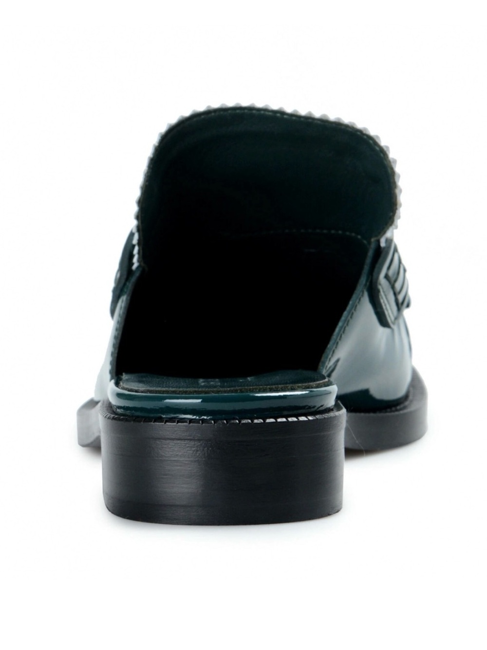 Burberry Women's Patent Kiltie Loafers in Dark Green and White - Picture 3 of 6